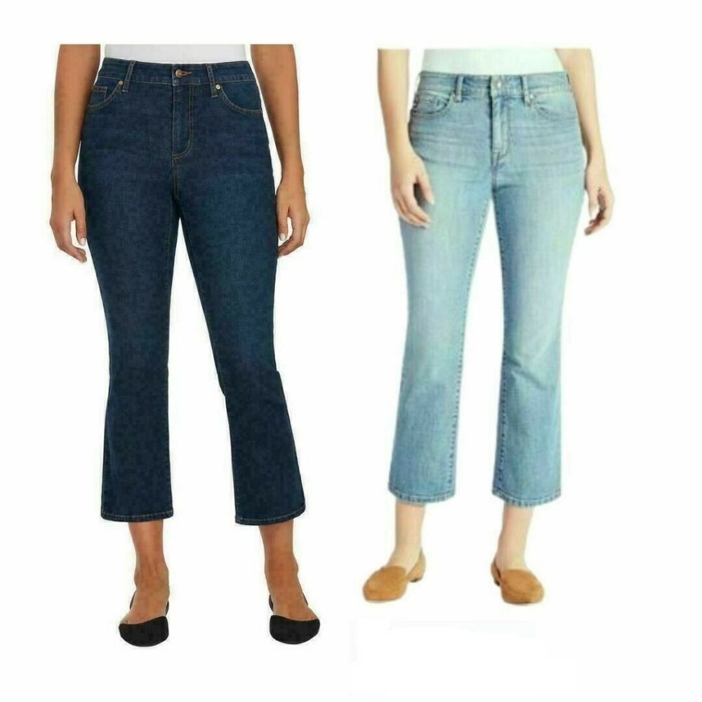 Chaps Women's Mid Rise Crop Kick Jeans
